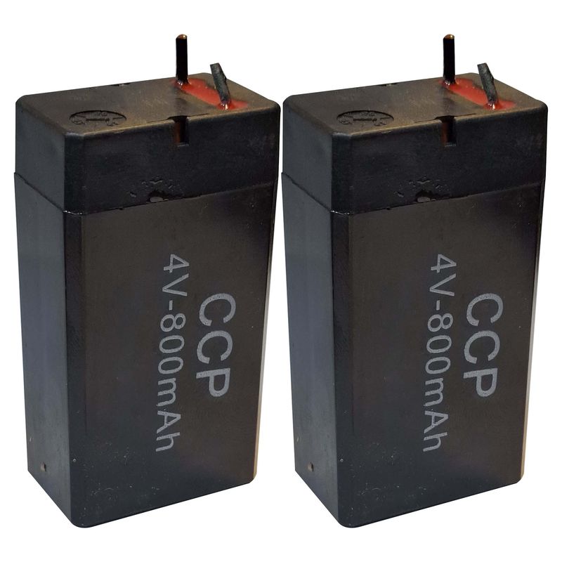 باتری سیلد اسید 4 ولت سی سی پی مدل 4v 800mah ظرفیت 800 میلی آمپر ساعت بسته دو عددی